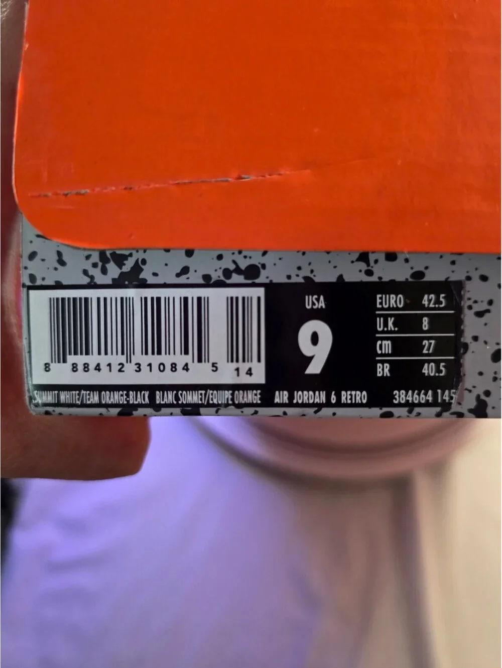 Air Jordan 6 Retro Gatorade like Mike White/Orance BasketbaShoes Size 9